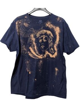 DAVID BOWIE Handmade Unisex Flying Bird Bleach Tie Dye Shirt L